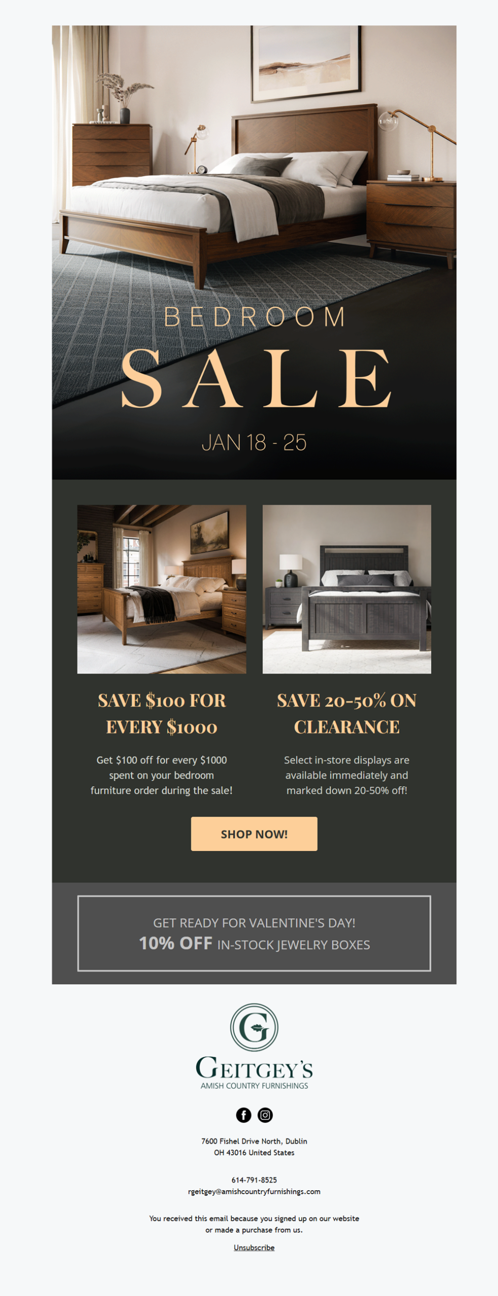 Bedroom sale